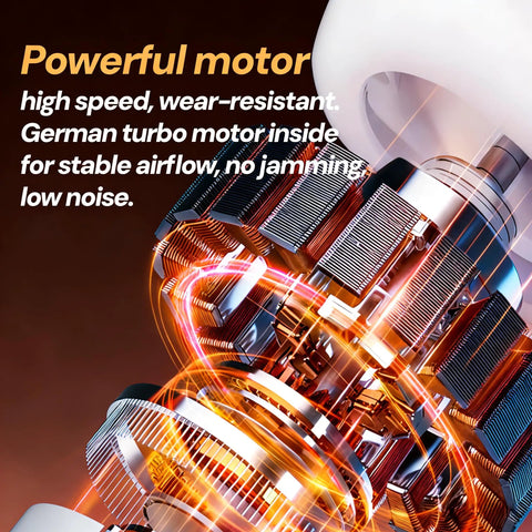 Rechargeable Portable Ceiling And Desk Fan With Light And Remote 11 Inch Camping RV Tent Fan motor components close-up
