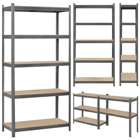 Top Shelf Five Tier Storage Rack Two Pack Hella Sturdy Adjustable Shelving Unit Flexible Utility Shelf For Garage Basement No Fuss Organization Sleek Dark Gray