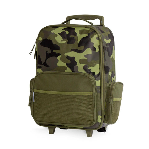 Kids Rolling Luggage With Wheels, Toddler Carry On Suitcase For Travel, Lightweight Durable Luggage For Kids in camo pattern