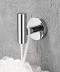 Chrome Bathroom Accessories Set 5 Piece With 18 Inch Bath Towel Bar Hand Towel Bar Toilet Paper Holder And Two Robe Hooks A Must Have Durable SUS304 Stainless Steel Construction For Long Lasting Easy Clean Bathroom Hardware showing chrome robe hook on wall