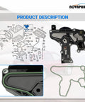 Diagram and components of PCV Valve Oil Separator Crankcase Vent Valve Kit With Gasket And O Ring Seal For Audi 2012 2018 A4 A5 A6 Q5 Q3
