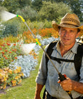 Gardener using Dual Head Spray Elbow Nozzles For Knapsack Sprayers Replacement Spray Boom in garden