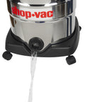 12 Gallon Stainless Steel Wet Dry Vacuum With 5.5 Peak HP Power draining water, showcasing durability in wet cleanup tasks.
