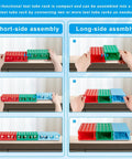 Must-Have Four Way Plastic Test Tube Rack Kit For Lab Experiments, interlocking assembly, colorful racks, short and long-side options