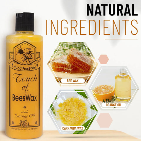 Beeswax Wood Polish And Restorer Bundle For Hardwood Floors, All In One Cleaner And Conditioner Spray With Real Orange Oil