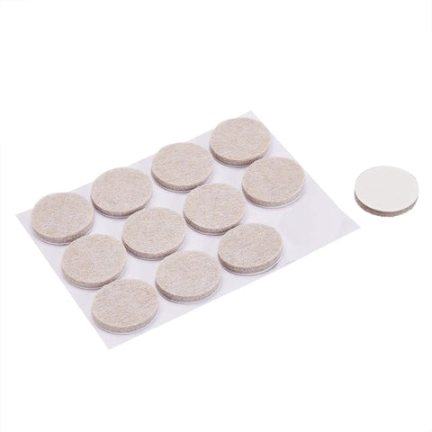 Round Self Adhesive Felt Furniture Pads For Floor Protection And Scratch Prevention Floor Saver Quiet Glide Under Furniture Legs 1 Inch Size Beige 32 Count Easy To Install arranged in grid