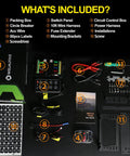 8 Gang Switch Panel With Auto Dimmable LED Touch Control And Memory Function 12V DC 720W Max 60A contents layout