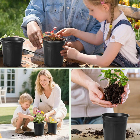 30 Pack Two Gallon Plant Nursery Pots Thickened Soft Plastic Seedling Starter Pots With Drainage Holes For Indoor Outdoor Gardening