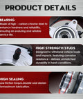 4WD Front Wheel Bearing Hub Assembly With ABS, 6-Lug Fit For Expedition And Navigator 2011-2014, Direct Replacement Hub 515142 For Front Wheel, Maintenance Grade OEM Style showing product details on bearing, high strength studs, high sealing in a sectional view image.
