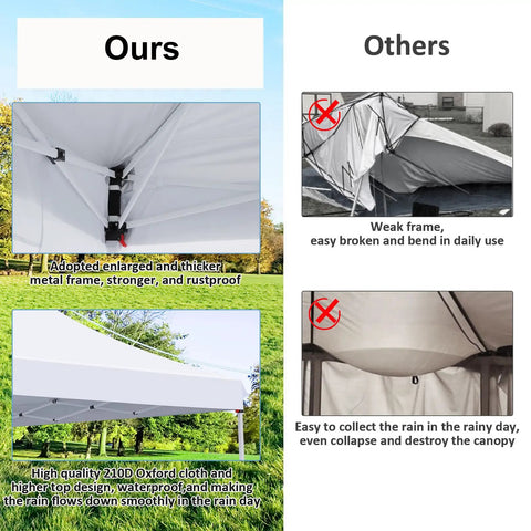 Comparison of 10x20 Pop Up Canopy With 6 Sidewalls Waterproof Pro Grade Outdoor Gazebo with other models