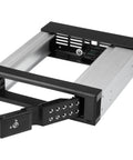 Trayless 5.25 Inch To 3.5 Inch Drive Bay For SATA And SAS HDDs And SSDs Aluminum Enclosure Hot Swap Ready front view