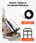 Stair Climbing Dolly With Telescoping Handle 460 Lb Capacity Heavy Duty Folding Trolley Cart For Stairs And Flat Surfaces in action