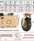 Tough As Nails Smooth Rolling Heavy Duty Pneumatic Rubber Casters 4 Pack 8 To 10 Inch Swivel Wheels with dimensions and mounting details.