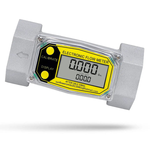 1.5-Inch Flow Meter For Fuel And Water Turbine Digital Flowmeter Diesel Kerosene 10-73.5 GPM Range Aluminum Alloy Construction