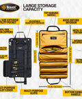 Heavy Duty Roll Up Tool Bag With Kevlar Stitches And YKK Zipper, 1200D Ballistic Nylon Tool Roll Organizer, large storage capacity layout