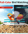 2K HD Bird Feeder Camera With Solar Power And 32GB Card Auto Detect And Notify AI ID 155 Degree Wide View Color Night Vision