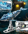 Myth Qholve Mechanical Blue Dolphin Cool Building Blocks Sets Hands On Motion Exposed Gear Design Display And Play Model Futuristic Ocean Animal Toy For Collectors And Kids.