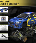Beastly Brushless 1/10 RC Rally Car Ready To Run With 4WD Waterproof Electronics Carbon Fiber Chassis Hits Over 40 MPH For Beginners Ages 14 And Up Blue showing simulated exterior body and detailed parts.