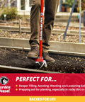 Person using Claw Pro 3 In 1 Hand Tiller For Cultivating Loosening Aerating And Weeding With Adjustable Tines Twist Weeding Tool in garden