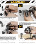Manual showing steps for applying graphite lubricant from Derby Car Pinewood Weights Kit With 3 Oz Stick On Flexible Weights And Half Ounce Graphite Lubricant For Fast Smooth Wheels And Killer Speed Tuning Easy To Cut With Scissors For Custom Weight Distribution And Quick Setup