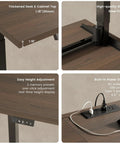 Extra Large Electric Standing Desk 114 Inch Wide With Two Spacious File Cabinets features thickened top and built-in power outlets.