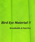 Close-up of neon yellow birdseye polyester fabric for Hi Viz Hooded Long Sleeve Safety Work Shirt 2 Pack Neon Yellow