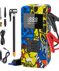 Beast 8000A Jump Starter With Air Compressor And Tire Inflator, 12V Portable Car Battery Booster With colorful design and accessories