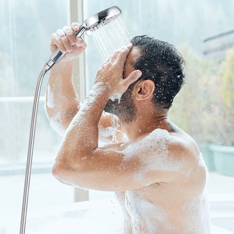Filtered Shower Head With Handheld Combo Plus Three Way Diverter For An Easy Switch Shower Eight Settings For Custom Shower, High Flow To Fight Hard Water, Reduces Chlorine And Fluoride, Includes One Replacement Cartridge, Chrome Finish