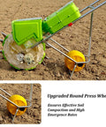 All In One Garden Push Seeder With Wheel Dual Hopper Seed Sower And Fertilizer Applicator Stainless Steel Nozzle