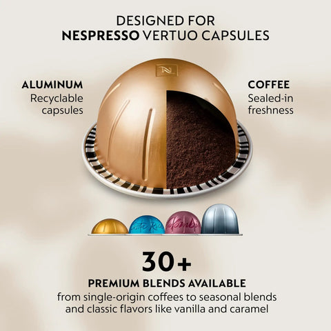 Nespresso Vertuo capsule for Vertuo Next Deluxe Coffee And Espresso Maker With Aeroccino Milk Frother