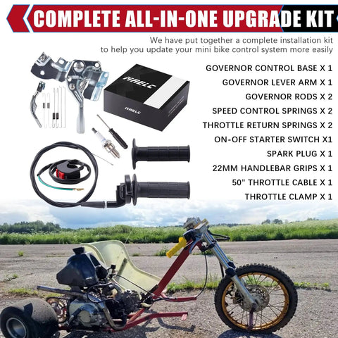 Universal Seven Eighth Inch Mini Bike Throttle Control Assembly Kit For Predator 212cc 196cc And GX160 GX200 Clones displayed.
