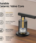 FORIOUS Black 2-Handle Kitchen Faucet, 3-Mode High Arc Pull Down Sprayer durable ceramic valve core detail