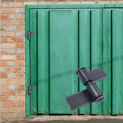 Weldable Lift Off Hinges 4 2/3 Inch By 3 3/7 Inch Heavy Duty Weld Carbon Steel Lift Off Flag Hinges on green exterior door