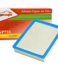 EPAuto GP755 Engine Air Filter with box for Engine Air Filter Replacement Direct Fit For Chevy Silverado Suburban Tahoe