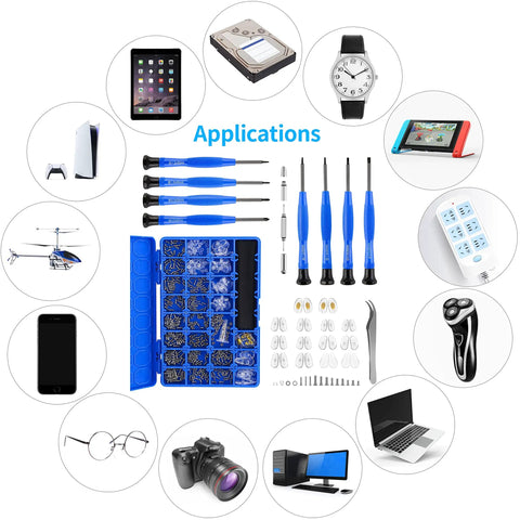 Magnetic Eyeglass Repair Kit With Compact Case All-In-One Tool Set For Glasses Sunglasses And Watches Includes 8 Magnetic Screwdrivers 16 Tiny Screws 14 Nose Pads Curved Tweezers Micro Screwdriver Washers Nuts And Caps