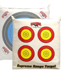 Weatherproof NASP Archery Target Bag Cover Replacement with dual sides and four shooting spots, white cover, pro-grade