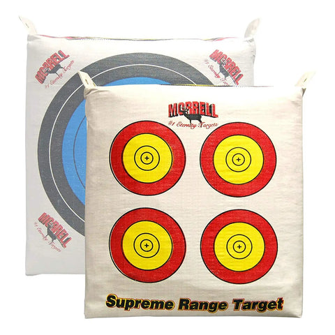 Weatherproof NASP Archery Target Bag Cover Replacement with dual sides and four shooting spots, white cover, pro-grade
