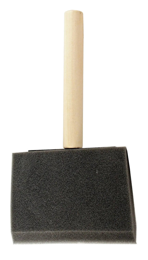 4 Inch Foam Brush Set 24 Pack Poly Foam Brushes with Wooden Handles for Touch Ups, Crafts, Painting, Staining and Varnish, single brush image