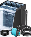 Easy Install Pond Waterfall Spillway Kit With 660 GPH Pump 304 Stainless Steel Waterfall Box With Filtration And Nine Point Eight Foot Corrugated Tubing Outdoor Fountain Kit For Garden Koi Pond Or Backyard