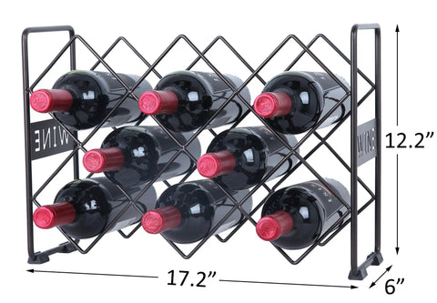 Top Shelf 10 Bottle Countertop Wine Rack With Rustic Metal Build Free Standing Storage Organizer For Kitchen Bar And Dining Space Clean Bronze Finish Kickback Ready Flex Your Private Cellar Collection Today