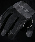 Heatworx Heavy Duty Heat Resistant Gloves with silicone palm and Kevlar liner, close-up view, black color