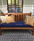 Rainproof Outdoor Bench Cushion 48 By 16 Inches With Ties Blue For Patio Furniture Garden Settee Or Porch Pad 3 Year Color Fastness