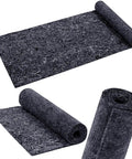 Three Piece Cotton Sound Insulation Blanket for Noise Reduction on Walls and Pipes Helps Kill Annoying Dishwasher Racket with Heavy Duty Acoustic Padding Measuring Sixteen by Forty Eight Inches to Keep Home Chillin, rolled and flat views.