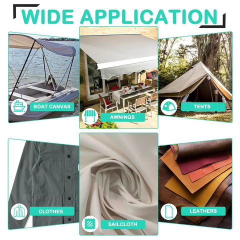 Wide application of Heavy Duty Snap Fastener Tool Kit for boat canvas, awnings, tents, clothes, sailcloth, and leathers.