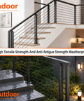 Kickass 20 Piece Hella Durable 1/8 Inch Black T316 Stainless Steel Invisible Cable Railing Kit With Tight Hidden Brackets for indoor and outdoor use.