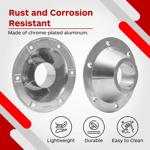 Built Tough Aluminum Rv Table Floor Mounting Base With Heavy Duty Pedestal Replacement Hardware Complete Screw Pack For Camper Slide Out Support. Rust and corrosion resistant chrome-plated aluminum base.