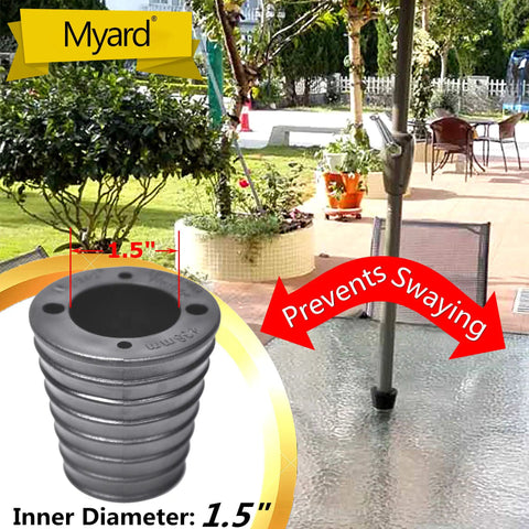 Wind Resistant Patio Umbrella Cone Wedge Shim Twists To Fit For Patio Table Hole Or Umbrella Base This Essential Accessory Fits One Point Eight To Two Point Four Inch Openings And One And A Half Inch Poles Black For A Tight Secure Hold In Windy Outdoor.