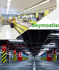 Supermarket and parking garage lit by 8Pack 4Ft LED Shop Lights, 50W Each, 5000K Daylight White, 7550 Lumens Per Light
