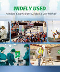 Collage showing Portable Eyewash Station Kit With Two 16 Ounce Bottles Wall Mount Emergency Eyewash Kit in various use scenarios.