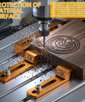CNC Workpiece Positioning Rig For T Slot And Perforated Tables Side Clamp Woodworking Rig For CNC Machining And DIY. Protective material surface.